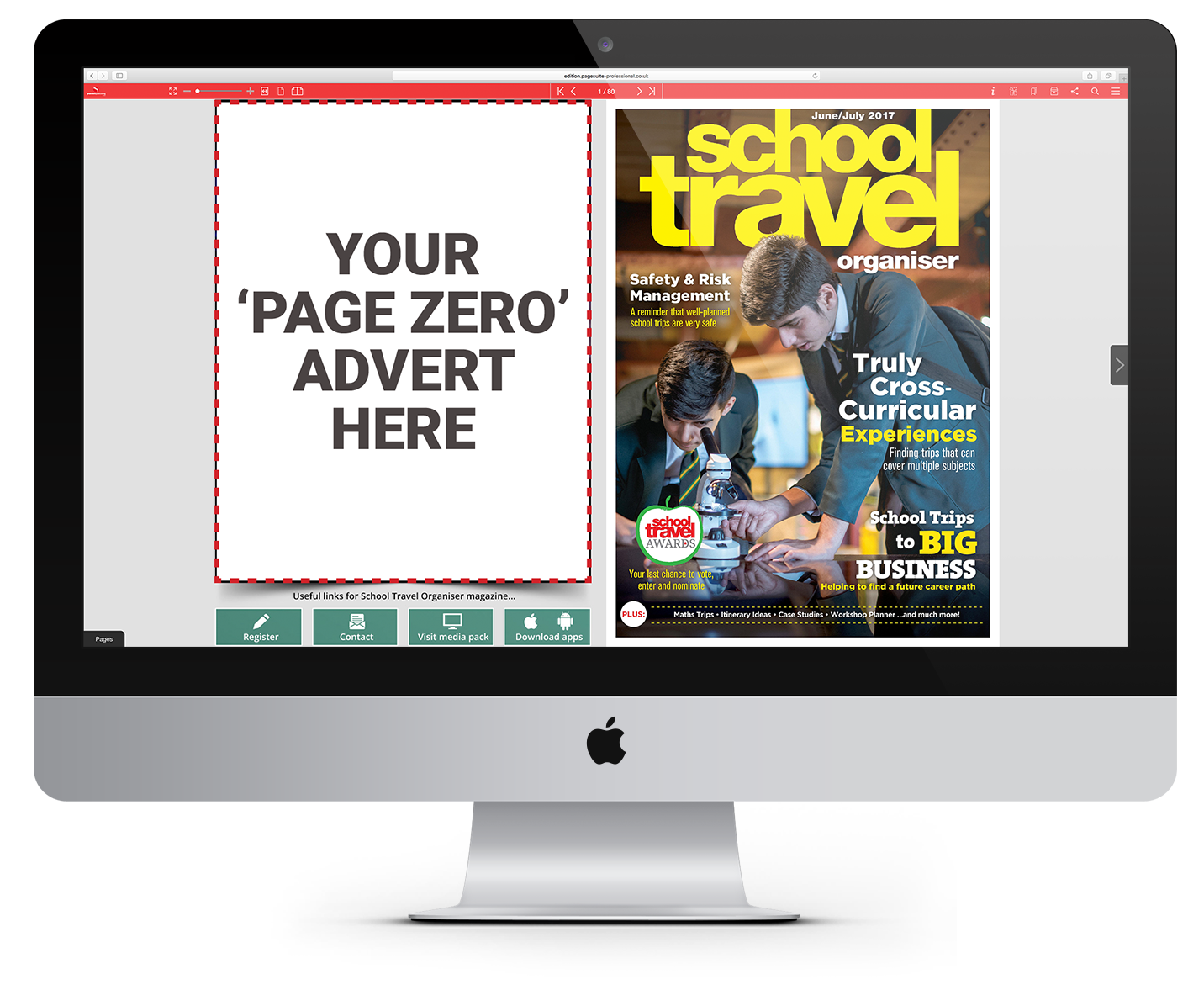 School Travel Organiser e-magazine on-screen